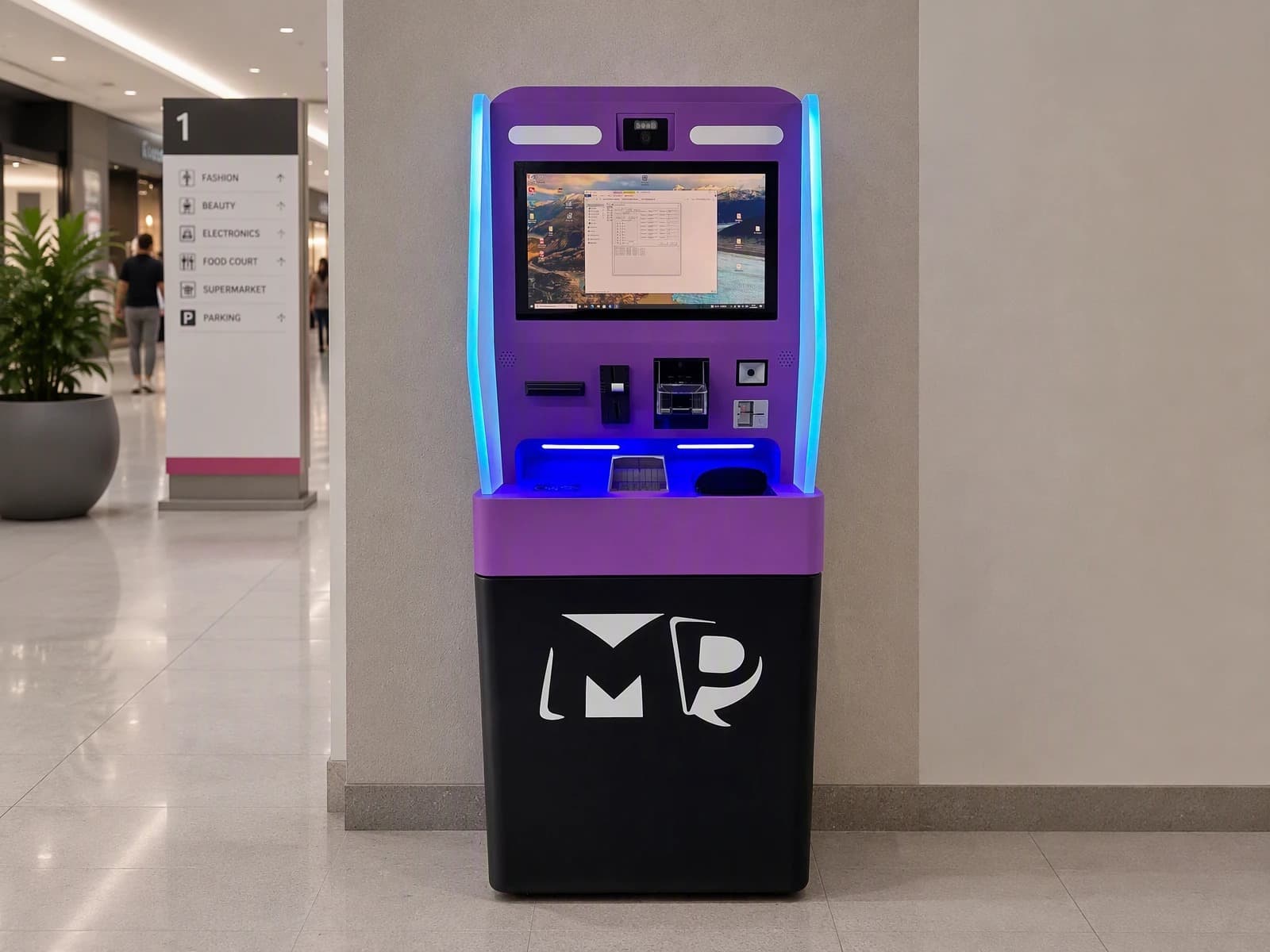 Business cash management kiosk for employee cash deposit and authorized payout