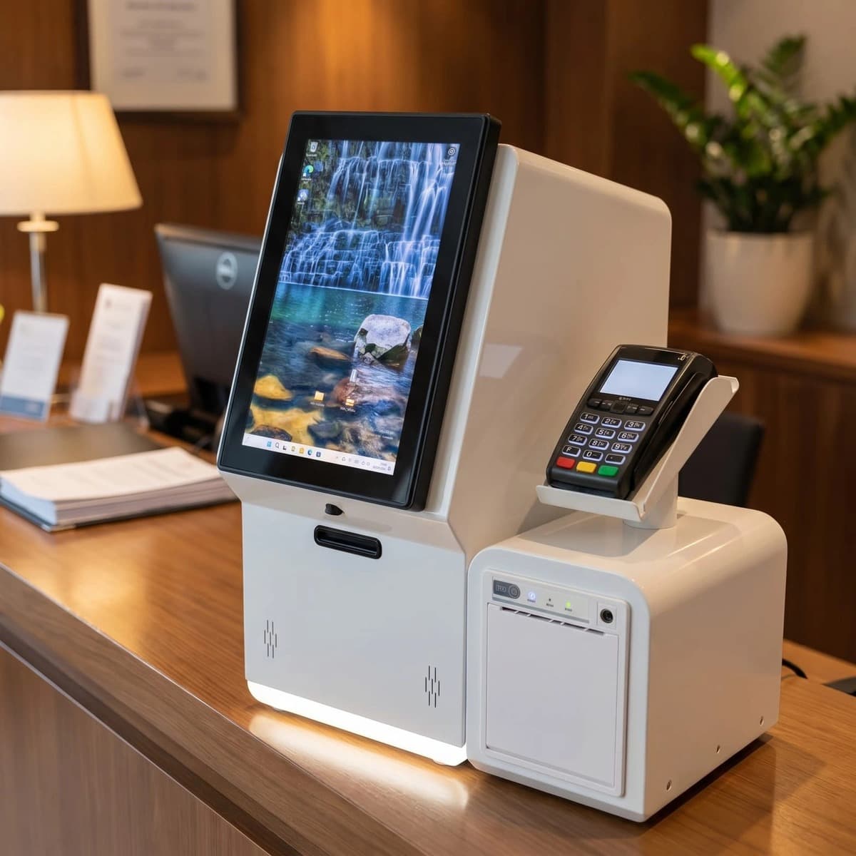 CRTLY M Series compact desktop self-service kiosk